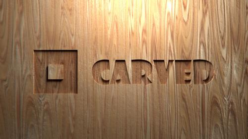 Text Carved out from a Wooden Plank preview image